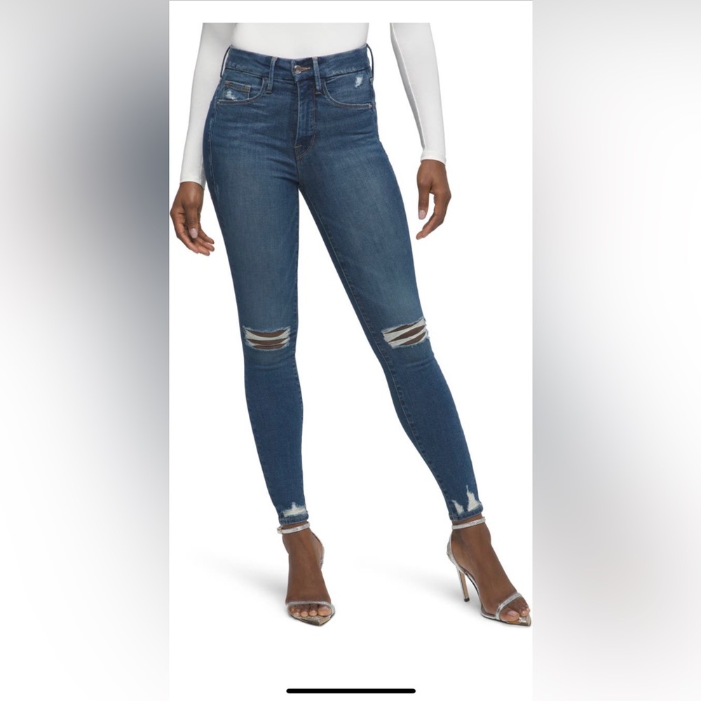 Good American Good Legs Ripped Skinny Jean size 15